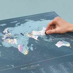 Carte du monde à gratter brillante