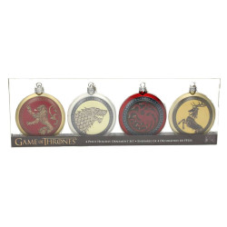 Set de 4 Décorations de Noel Game Of Thrones Blasons