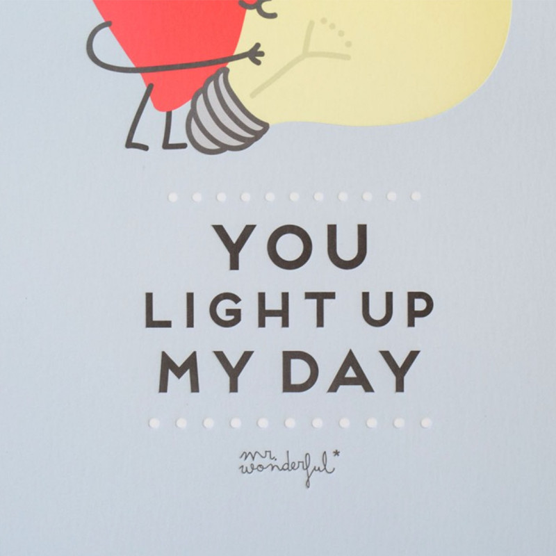 Affiche en relief et cadre en carton - You light up my day