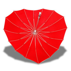 Parapluie Coeur Rouge Romantique 