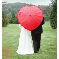 Parapluie Coeur Rouge Romantique 