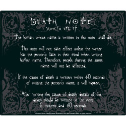 Tapis de souris règles Death Note