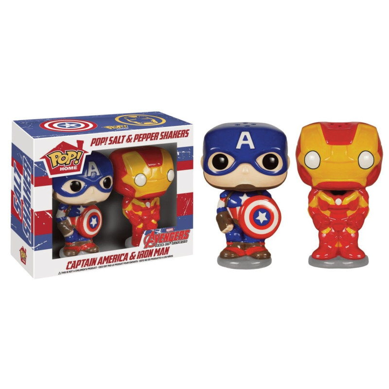Salière & poivrière POP Captain America & Iron Man