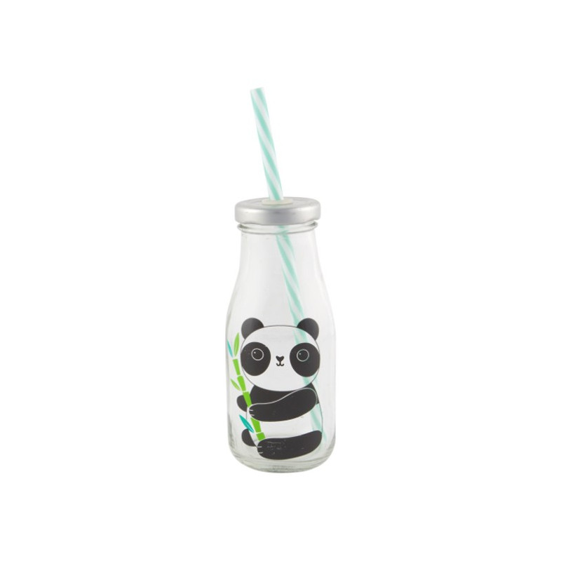 Petite bouteille Panda avec paille
