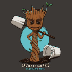 T-shirt sauvez la galaxie, plantez un arbre