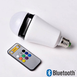 Ampoule-enceinte multicolore contrôlée par smartphone et bluetooth
