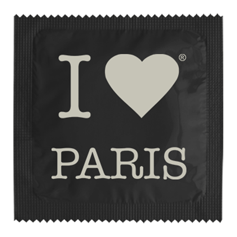 I Love Paris Noir (impression Argent)