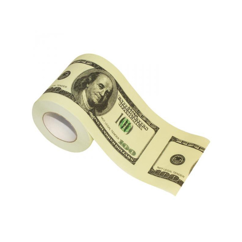 Papier WC toilette PQ imprimé 100 dollars