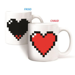 Le mug thermique coeur pixels