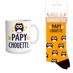 Coffret mug chaussettes Papy chouette