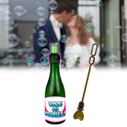 Lot de 12 Bouteilles de bulles de savon Vive les mariés