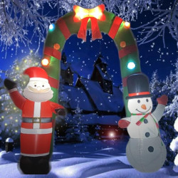 Décoration Arche de Noël Gonflable avec Lumières LED