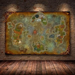 Poster Carte World Of Warcraft Peinture sur Toile