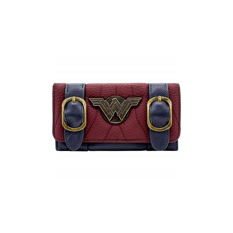 Portefeuille Wonder Woman Badge Sangle Argenté