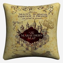 Taie d'oreiller coussin Harry Potter Carte Maraudeur