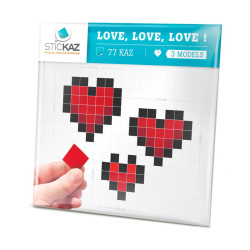 Stickers muraux coeur pixels love