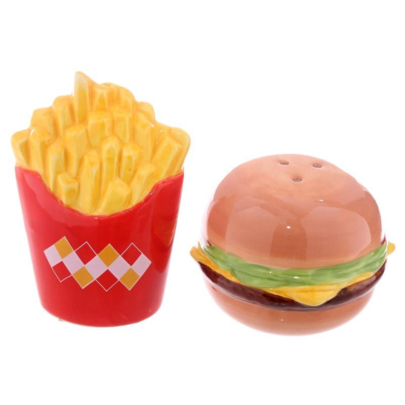 Set Salière Poivrière Hamburger Frites