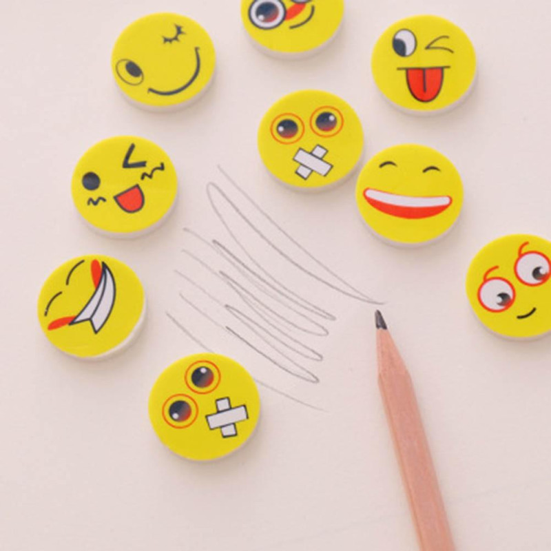 Lot 4 Gommes emoji Smiley Face