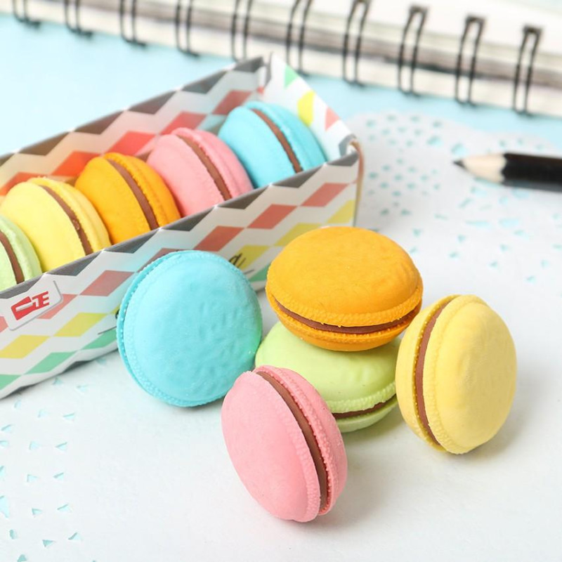 Lot 5 Gommes design macaron