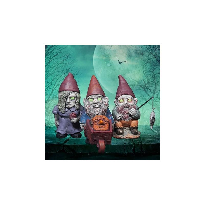 Lot de 3 Nains de Jardin Zombies