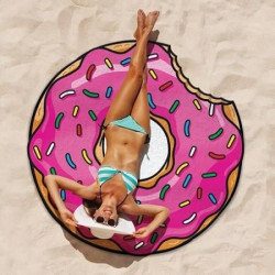 Serviette de plage Donuts rose