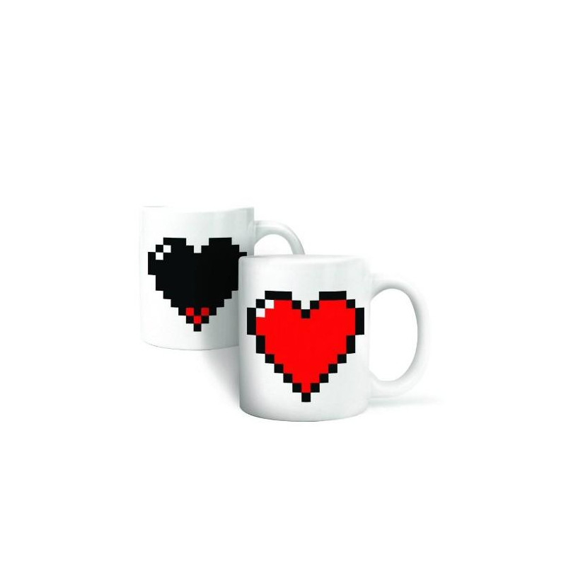 Mug thermique coeur pixels