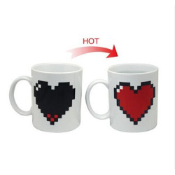 Mug thermique coeur pixels