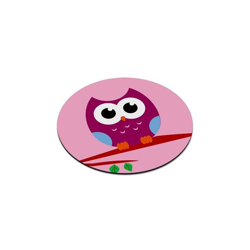 Tapis de souris Hibou rose