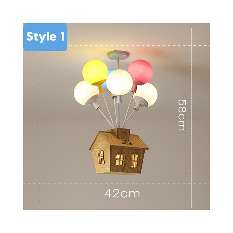 Lampe Plafonnier à LED En Forme De Maison volante Attachée aux Ballons