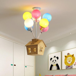 Lampe Plafonnier à LED En Forme De Maison volante Attachée aux Ballons