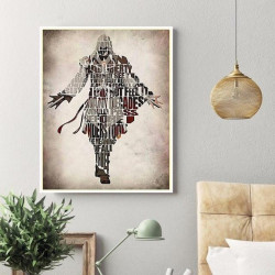 Tableau Assassin's Creed lettres alphabet