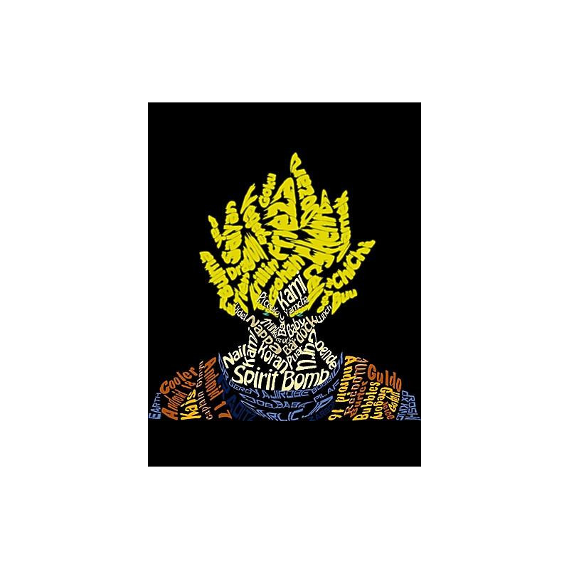 Tableau Goku Saiyan lettres alphabet