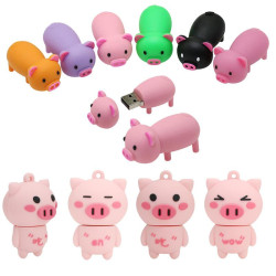 Clé Usb 818-Tech en Forme de Cochon de la Ferme rose