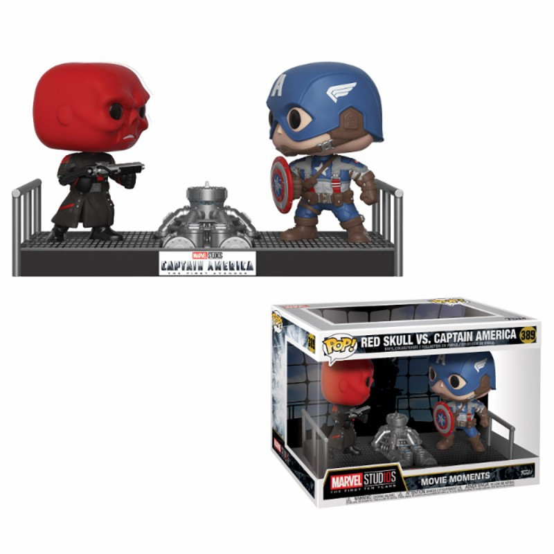 Figurine POP Bobble head Marvel Captain America vs Red Skull