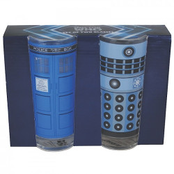 Lot de 2 verres Docteur Who Tardis et Dalek