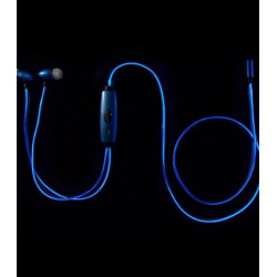 Ecouteurs stéreo luminescente bleue