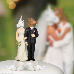 Figurines Gâteau de mariage licorne et cheval