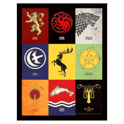 Cadre Game of Thrones emblèmes des familles