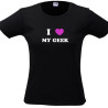 Tee-shirt femme I love my geek