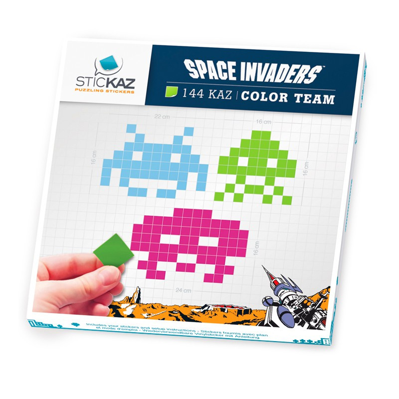 Stickers Mini Space Invaders en couleur