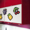 Stickers en forme de fruits pixels