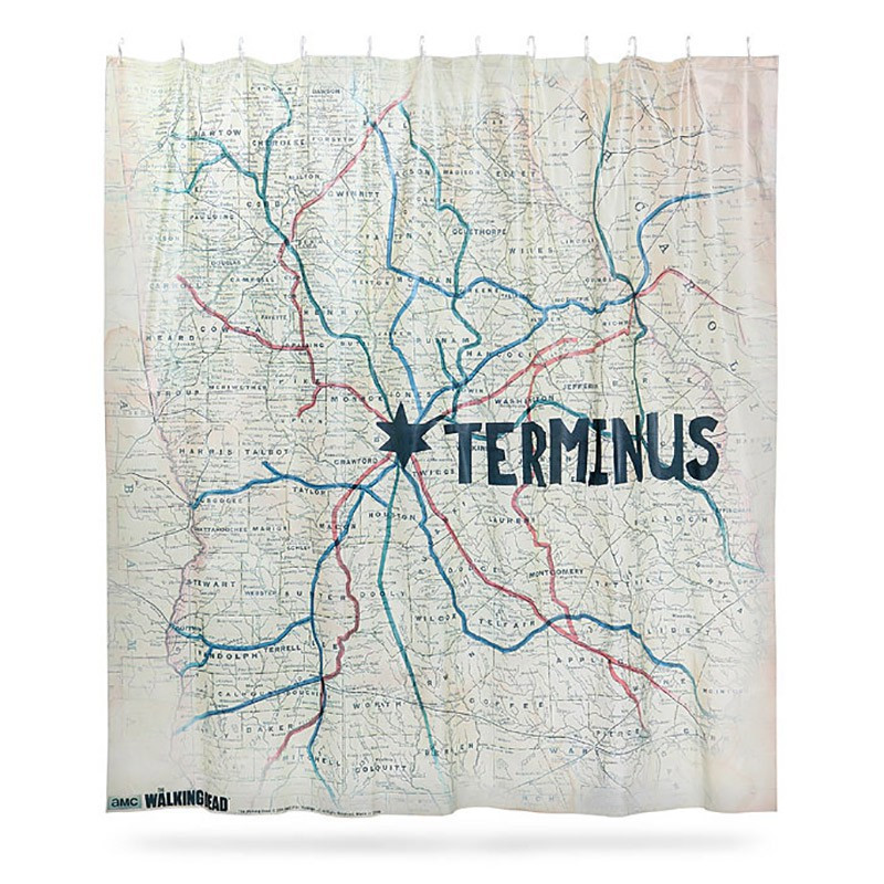 Rideau de Douche Terminus Map - The Walking Dead