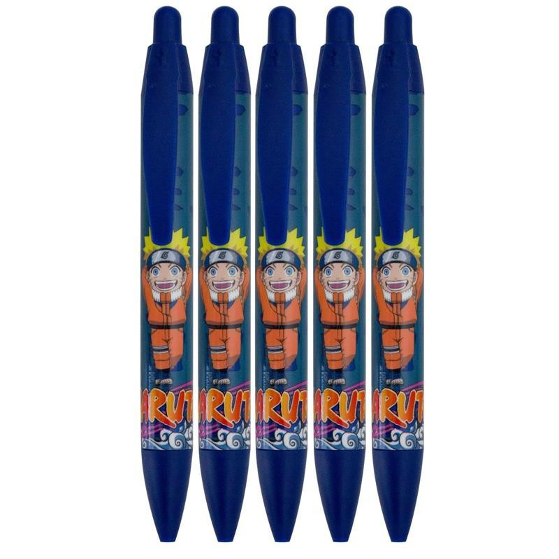 Lot de 5 stylos bille BIC Naruto - Encre bleue