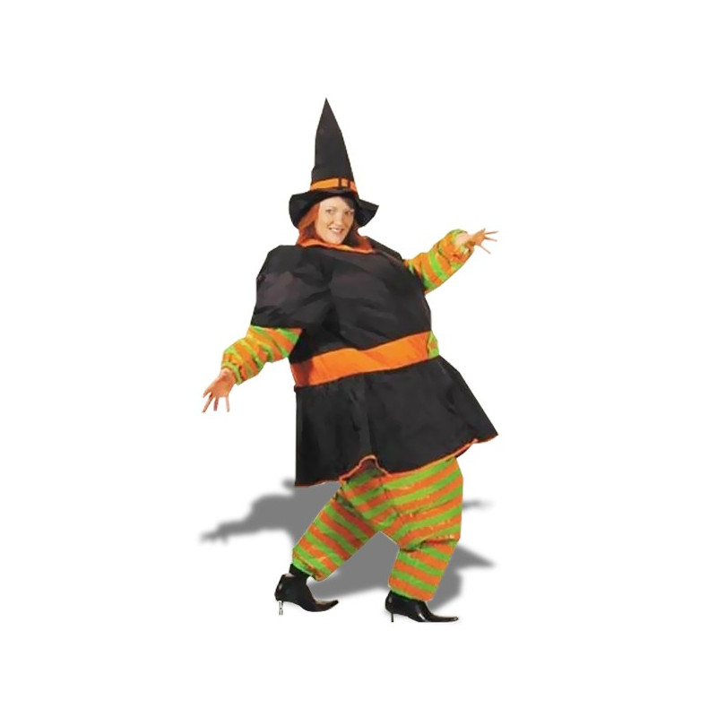 Costume de sorcière gonflable avec chapeau