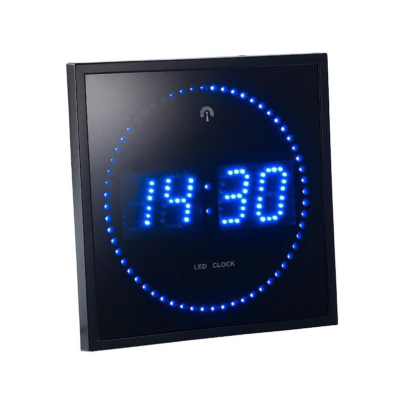 Horloge digitale bleue avec radio pilotage