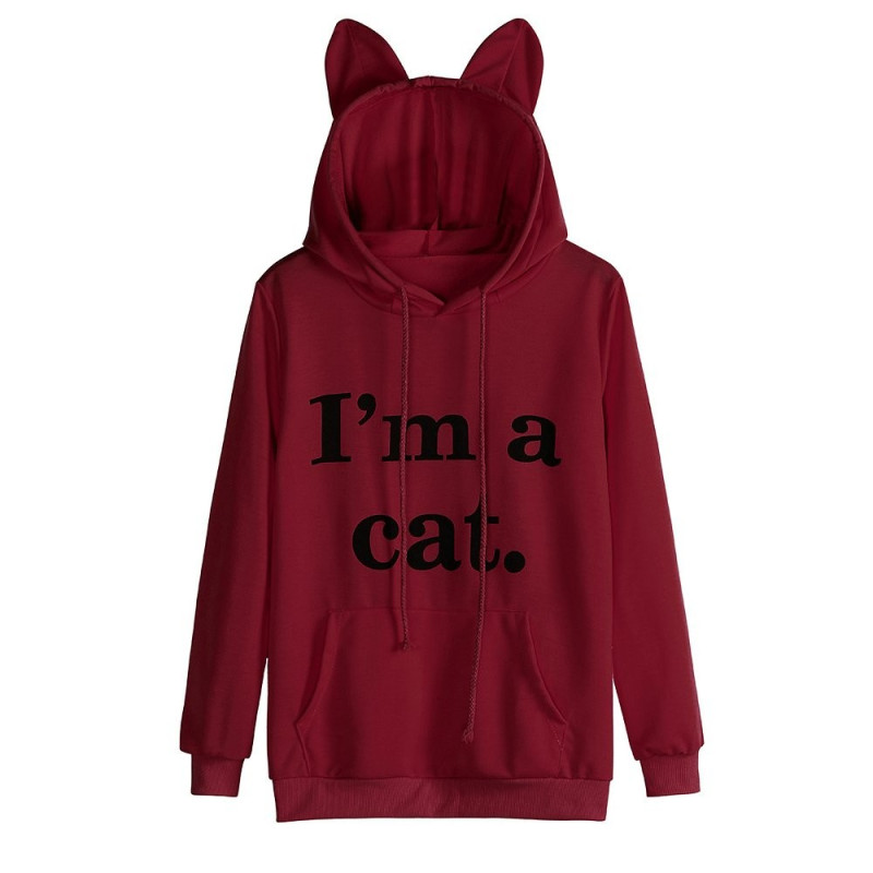 Sweat hoodie avec capuche et oreilles de chat
