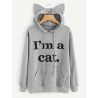 Sweat hoodie avec capuche et oreilles de chat