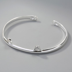 Bracelet ajustable - Oreilles de chat en argent