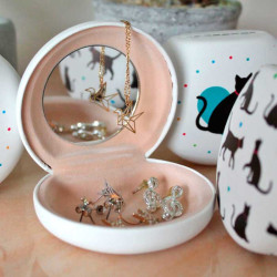 Boîte à bijoux chat avec miroir